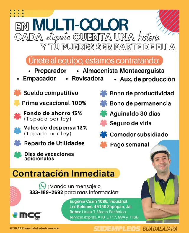 Vacante de empleo en Guadalajara publicada el 2026-06-12 en Solo Empleos