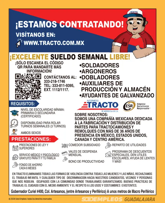 Vacante de empleo en Guadalajara publicada el 2026-06-12 en Solo Empleos