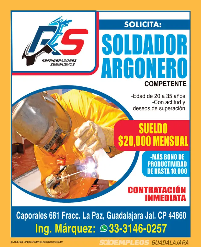 Vacante de empleo en Guadalajara publicada el 2026-06-12 en Solo Empleos