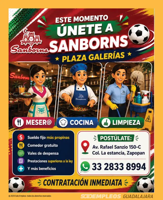 Vacante de empleo en Guadalajara publicada el 2026-06-12 en Solo Empleos