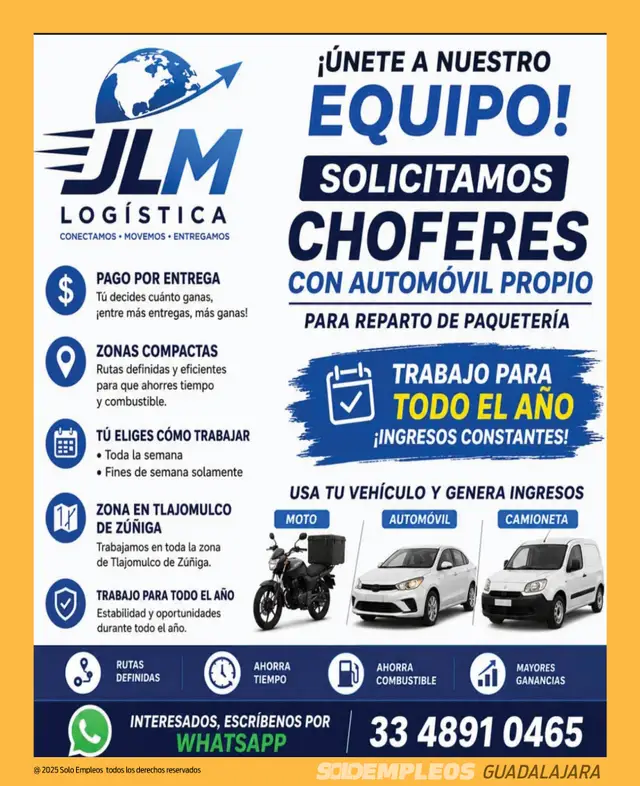 Vacante de empleo en Guadalajara publicada el 2026-06-12 en Solo Empleos