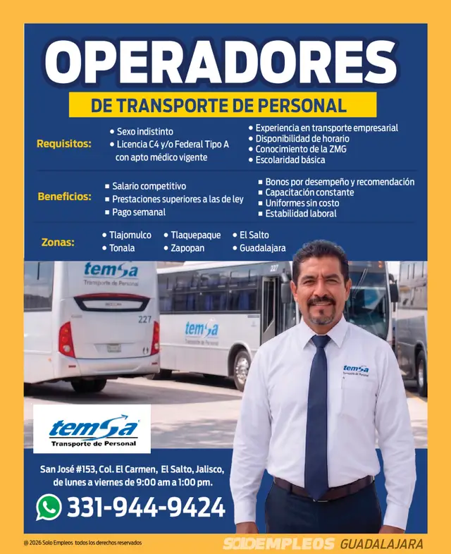 Vacante de empleo en Guadalajara publicada el 2026-07-24 en Solo Empleos