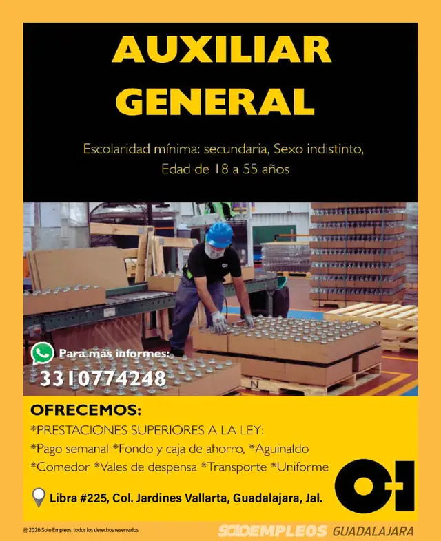 Vacante de empleo en Guadalajara publicada el 2026-07-24 en Solo Empleos