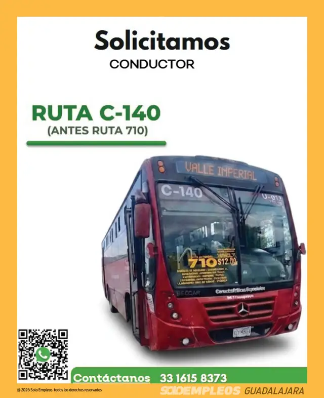 Vacante de empleo en Guadalajara publicada el 2026-07-24 en Solo Empleos