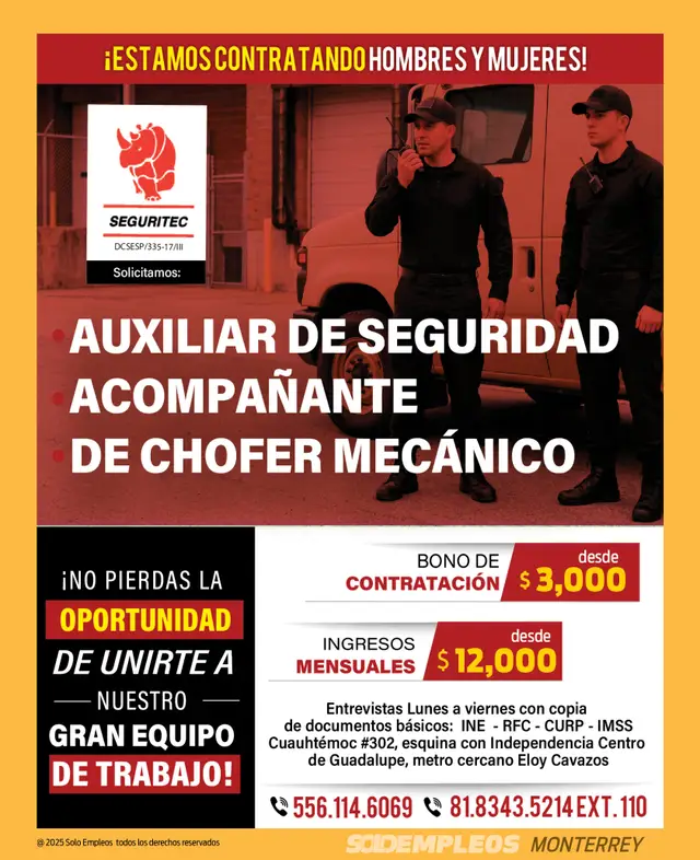 Vacante de empleo en Monterrey publicada el 2026-06-12 en Solo Empleos