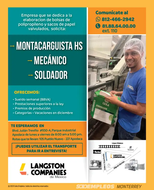 Vacante de empleo en Monterrey publicada el 2026-06-12 en Solo Empleos