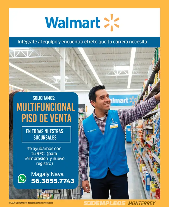 Vacante de empleo en Monterrey publicada el 2026-06-12 en Solo Empleos