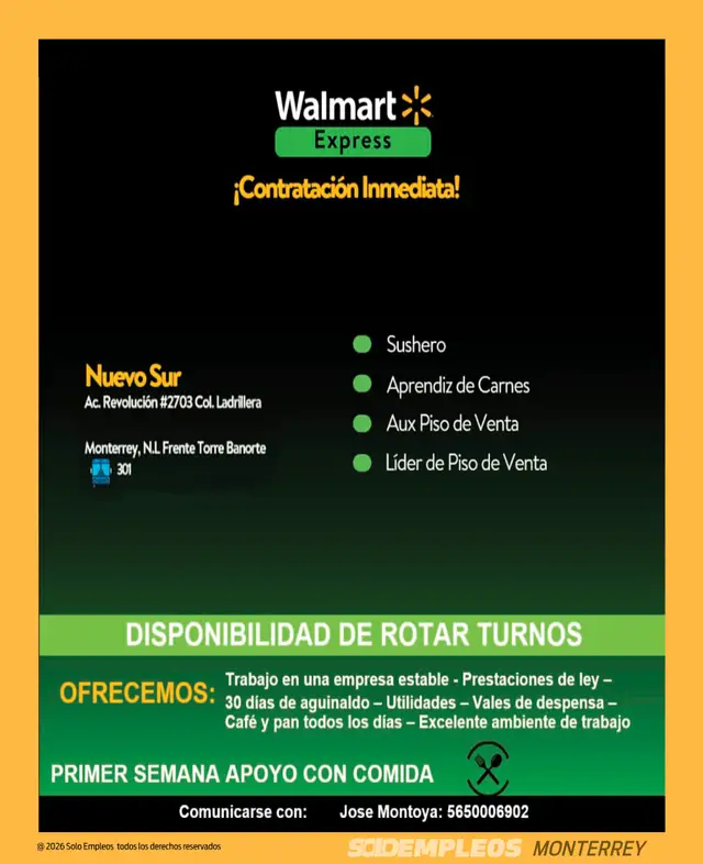 Vacante de empleo en Monterrey publicada el 2026-06-12 en Solo Empleos